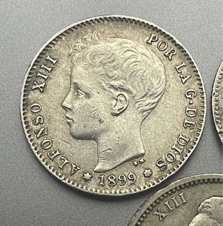 1 Peseta Alfonso XIII, 1899, 1900 y 1904
