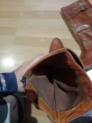 Botas altas piel marrón talla 41