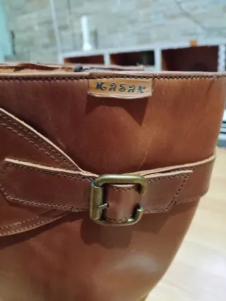 Botas altas piel marrón talla 41