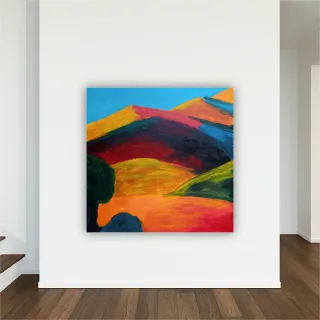 Cuadro al óleo colorido vibrante