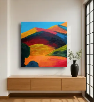 Cuadro al óleo colorido vibrante