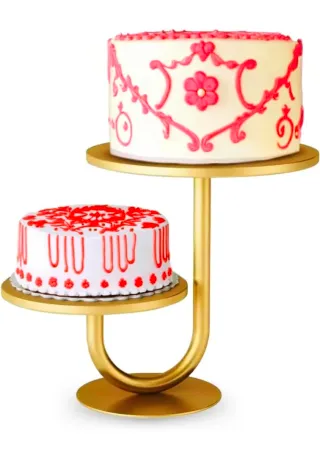 Soporte para tartas de 2 niveles dorado