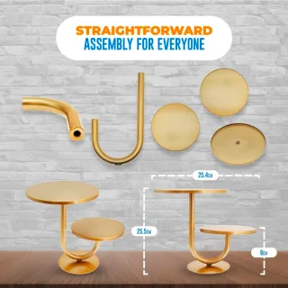 Soporte para tartas de 2 niveles dorado
