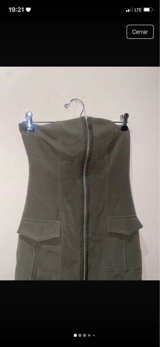 Vestido verde militar Zara