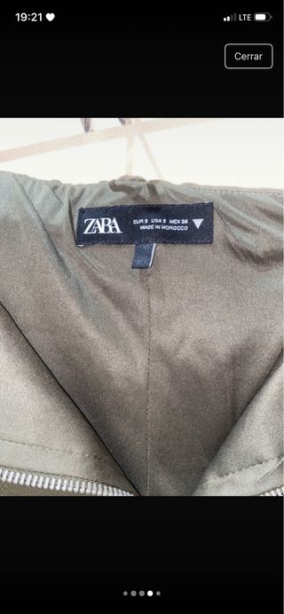 Vestido verde militar Zara