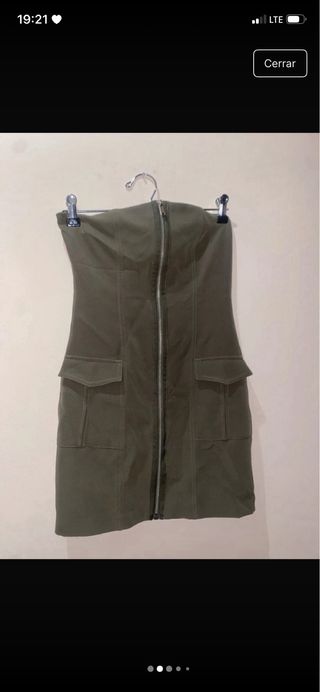 Vestido verde militar Zara