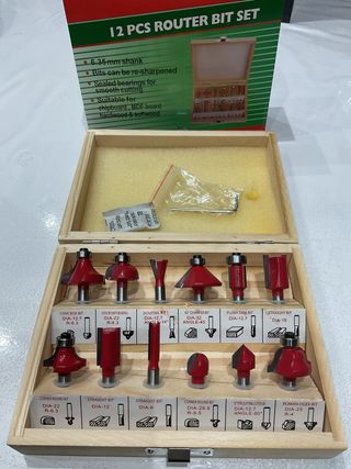 Set 12 Punte per Fresatrice 6.35mm per legno