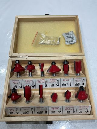 Set 12 Punte per Fresatrice 6.35mm per legno