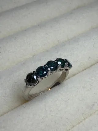 Anillo Oro 14k Diamantes Azules 1.67ct