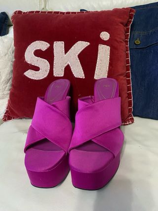 Zapatos plataforma fucsia Zara T.39