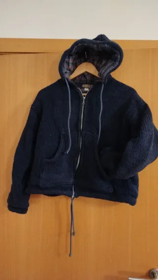 Chaqueta lana gorda capucha