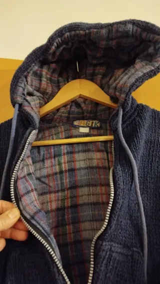 Chaqueta lana gorda capucha