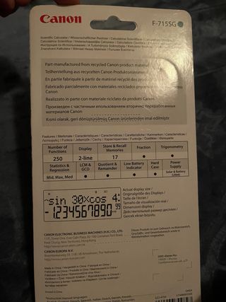 Calculadora Científica Canon F-715SG