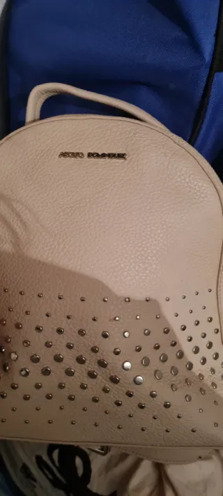 Mochila Adolfo Domínguez Beige Tachuelas