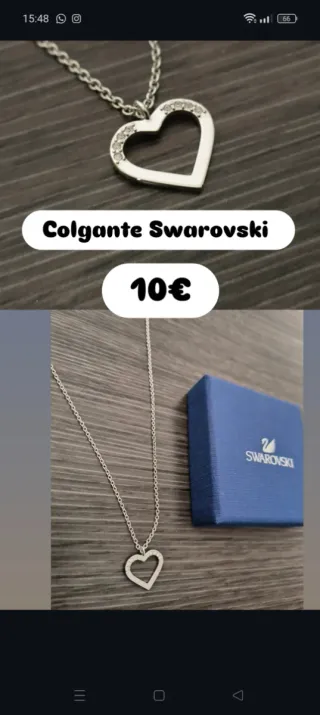 Colgante Corazón Swarovski Plata