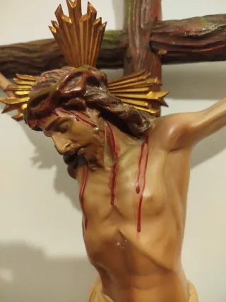 Antiguo Cristo Estuco Policromado