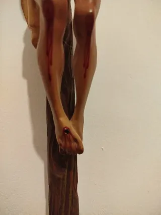 Antiguo Cristo Estuco Policromado