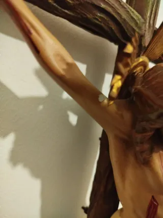 Antiguo Cristo Estuco Policromado