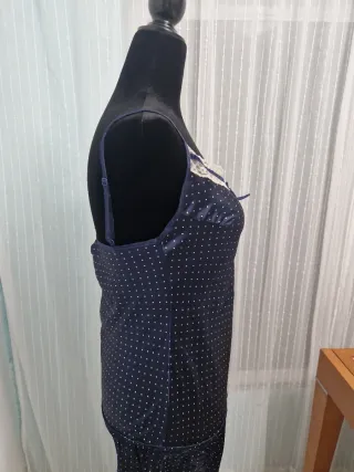 Conjunto lenceria azul lunares