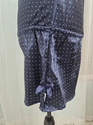 Conjunto lenceria azul lunares