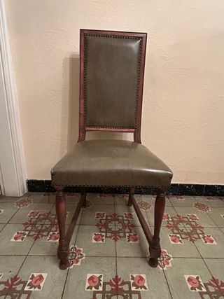 Sillas Vintage Piel y Madera (4)