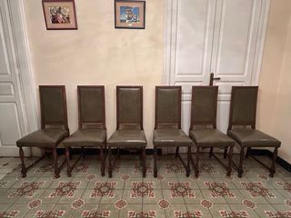 Sillas Vintage Piel y Madera (4)