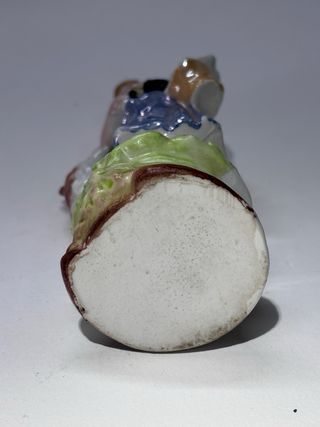 Statuina Porcellana Tedesca Bambina Cane