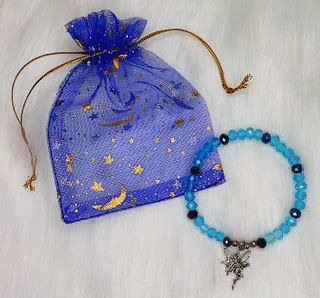 Pulsera azul con hada – Cristal facetado
