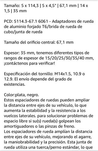 4 Separadores Ruedas Nuevos