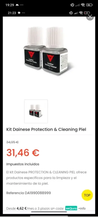 Kit Limpieza Dainese: Limpiador y Crema