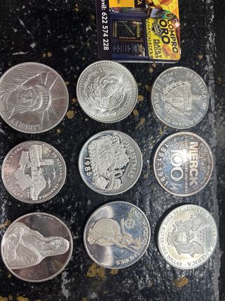 Lote de monedas de plata fina. 3,30€/g