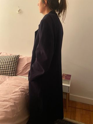 Abrigo azul marino cashmere Yves Saint Laurent