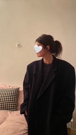 Abrigo azul marino cashmere Yves Saint Laurent