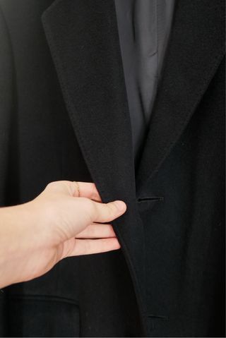 Abrigo azul marino cashmere Yves Saint Laurent