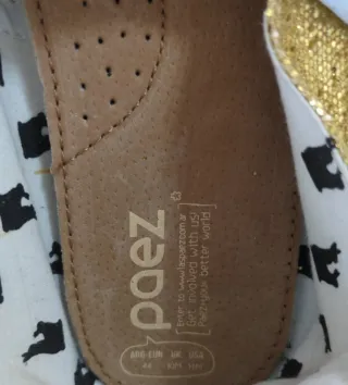 Alpargatas Paez Doradas Brillantes 44