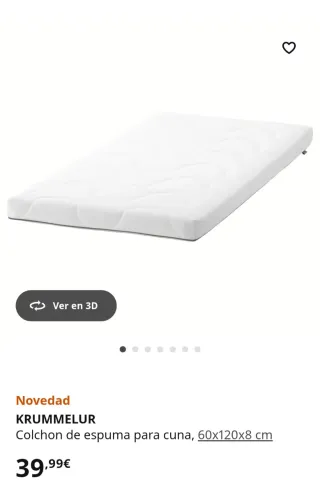 Cuna Gulliver IKEA blanca con colchón