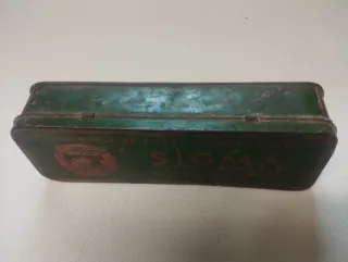 Caja metálica antigua Sigma máquinas de coser