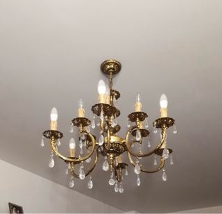 Lámpara de techo bronce con cristales de Swarovski