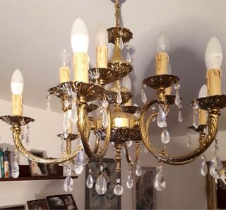 Lámpara de techo bronce con cristales de Swarovski