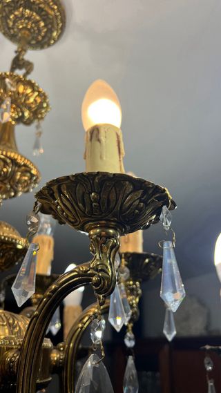 Lámpara de techo bronce con cristales de Swarovski