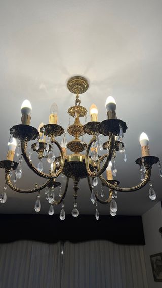 Lámpara de techo bronce con cristales de Swarovski