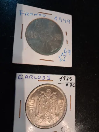 Moneda 100 pts Juan Carlos I 1980 y 1975