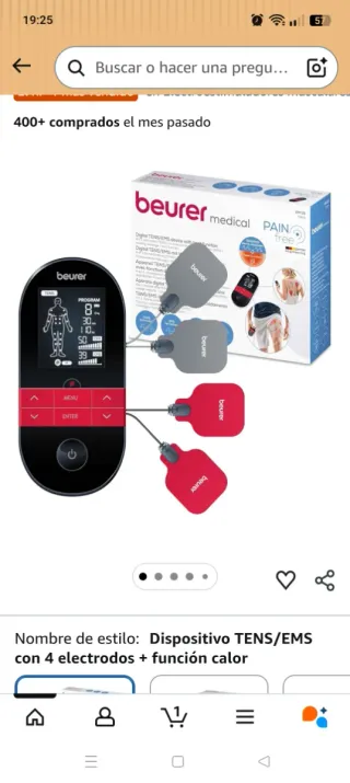 Electroestimulador Beurer EM 59 Heat