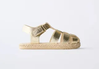Sandalias Cangrejeras Yute Doradas Talla 27