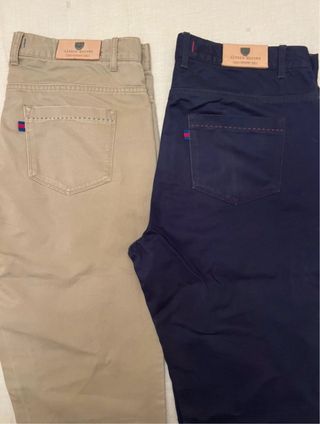 Lote 2 Pantalones Alvaro Moreno T/44 Beige y Azul