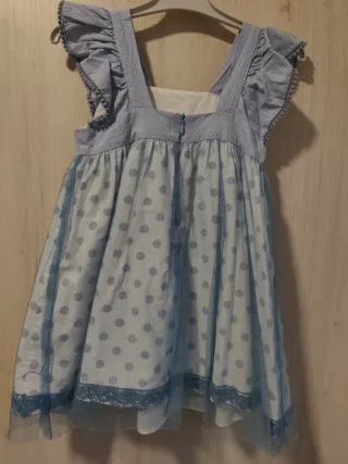 Vestido niña azul con lunares