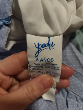 Vestido niña azul con lunares