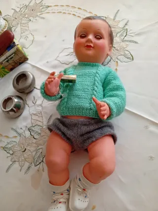 Muñeco celuloide antiguo con sello