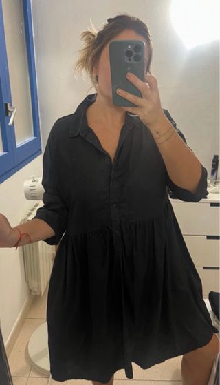 Vestido Zara Sastrero Negro Talle L