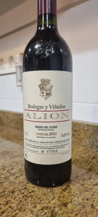 Vino Tinto Alión Ribera del Duero Cosecha 2003